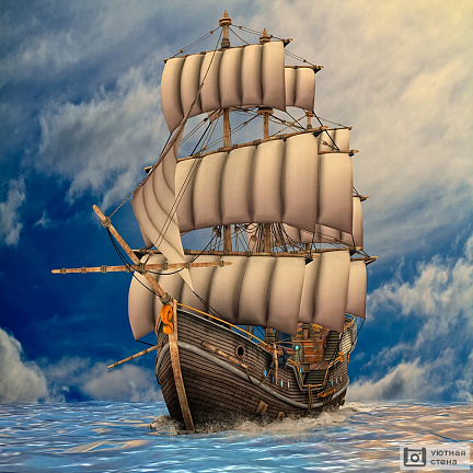 Иллюстрация старинного корабля