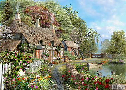 Аутентичная деревня у пруда