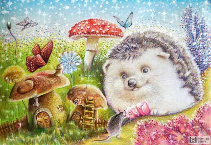 Ёжик на полянке