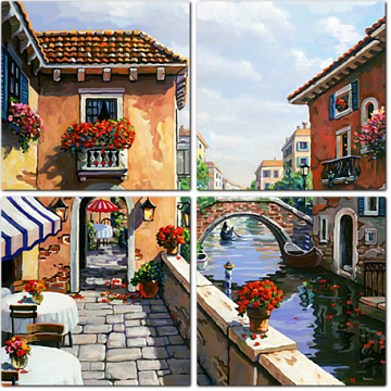 Набережная Венеции в ярких красках