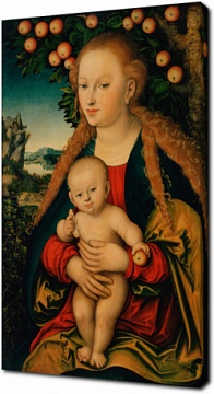 Лукас Кранах - Мадонна с младенцем под яблоней