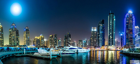 Фотообои Ночные огни Дубай. ОАЭ