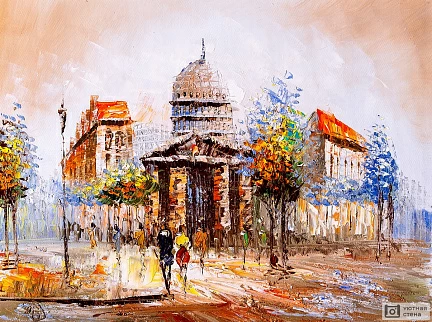 Картина маслом. Улицы Парижа