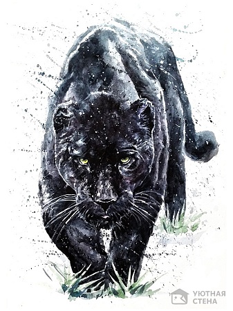Акварельный рисунок пантеры