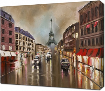 Дождливый Париж в вечернее время