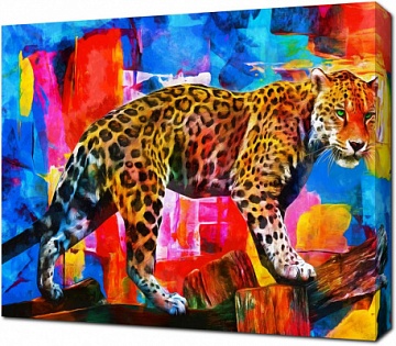 Леопард на абстрактном фоне