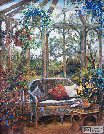 Комната для отдыха с цветами