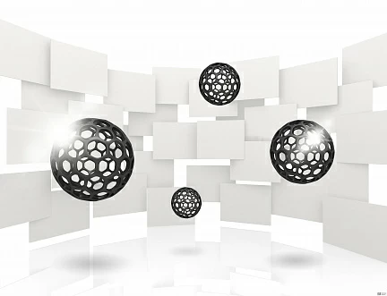 3D Парящие темные шары с отверстиями