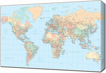 Политическая карта мира с городами и дорогами