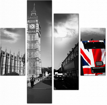 Городской автобус Лондона, обернутый во флаг Англии