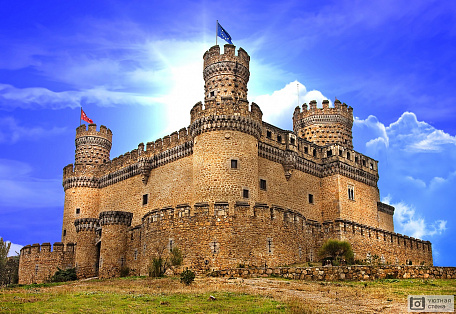 Фотообои Замок мансанарес Эль-Реал, Испания, построен в 15-ом. веке