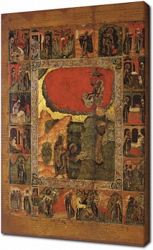 Огненное восхождение пророка Илии с житием, ок.1680 г.