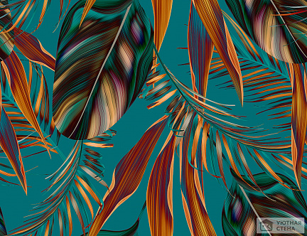 Тропический красочный фон с пальмовыми листьями