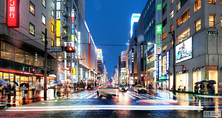 Фотообои Улица ночного Токио. Япония