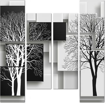 Деревья 3D в стиле модерн