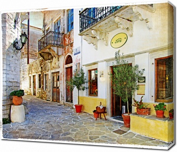 Старые иллюстрированные улицы Греции
