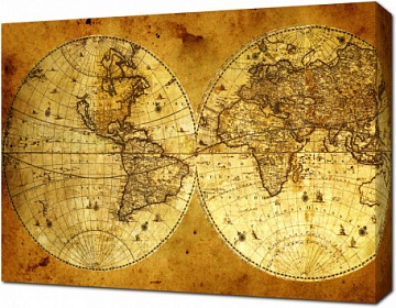 Материки на старой карте мира