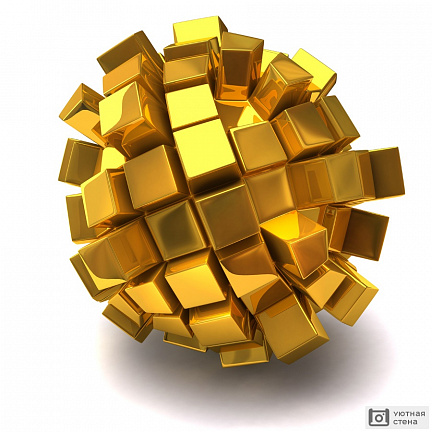 Золотой 3D шар