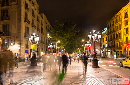 Фотообои Ночной вид на Барселону