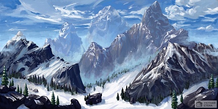 Фотообои Головокружительные вершины снежных гор