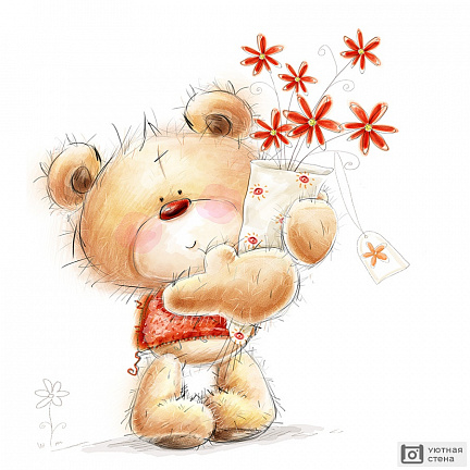 Мишка Тедди с цветами