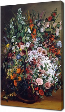 Курбе Гюстав — Букет цветов в вазе