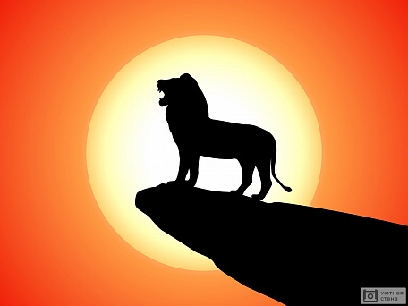Король Лев на фоне солнца