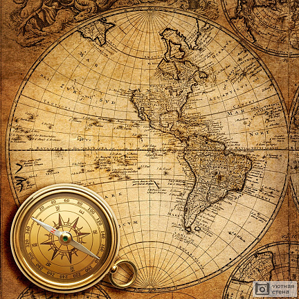 Античная карта с компасом