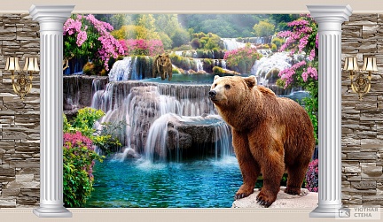 Медведь у водопада