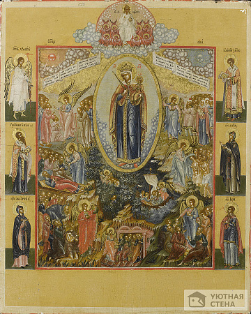 Икона Б.М. Всех скорбящих радость, Палех, XIX в.