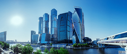 Фотообои Панорама с видом на деловой центр Москва-Сити