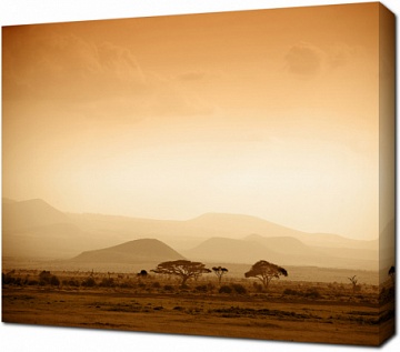 Сногсшибательный пейзаж Африканской саванны