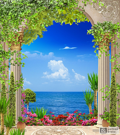Терраса с аркой с видом на море