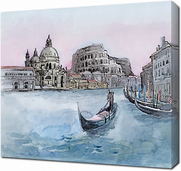 Мужчина плывущий на лодке в Венеции