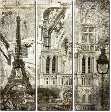 Архитектура Парижа в стиле гранж