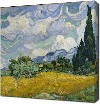 Винсент Ван Гог - Пшеничное поле с кипарисами