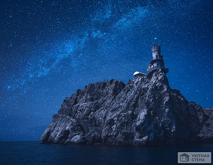 Фотообои Ночной пейзаж с замком Ласточкино гнездо
