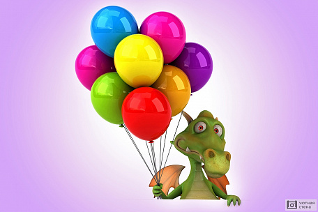 Динозавр с воздушными шарами