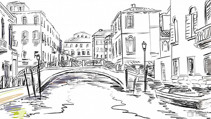 Фотообои Графичный набросок Венеции