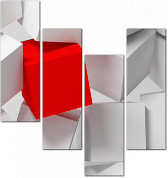 Красный 3D куб