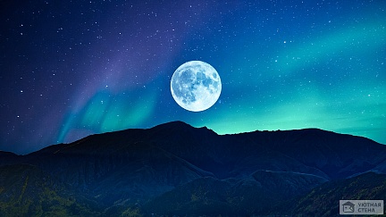 Фотообои Ночное небо с луной