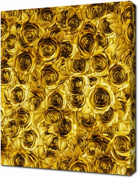 3D фон с золотыми розами