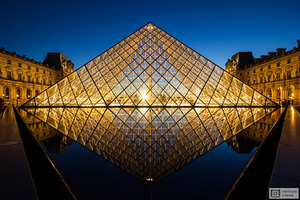 Фотообои Пирамида Лувра. Париж. Франция
