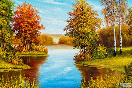 Картина Осенний пейзаж в лесу