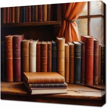 Винтажные книги в терракотовых полутонах