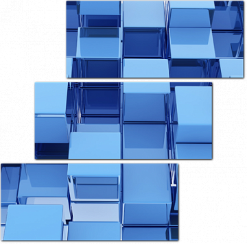 Стеклянные синие кубики 3D