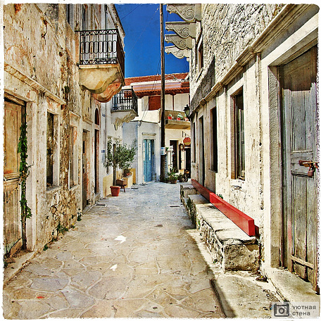 Фотообои Старые улицы на острове Наксос. Греция