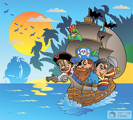 Пиратская сцена в море