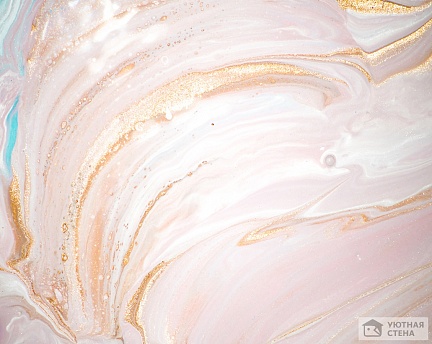 Розовая мраморная абстракция с золотом