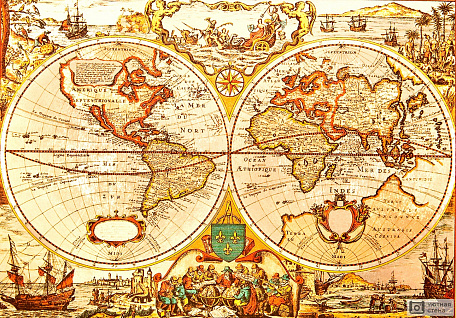 Античная карта земного шара